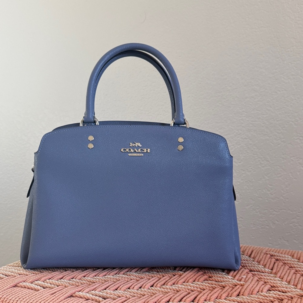Blue leather authentic coach bag